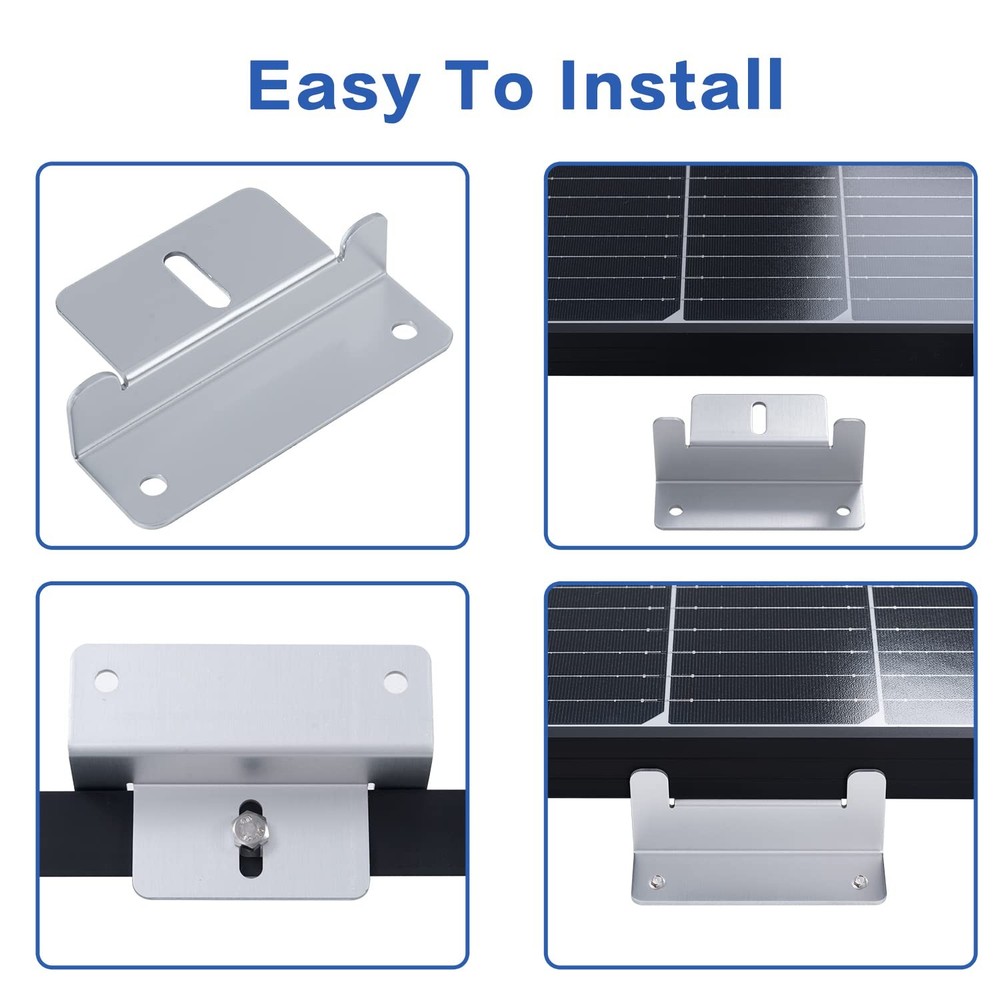 JJN Solar Panel Mount Z Brackets, 2 Sets 8 Units Z Bracket 2 SET(New), Silver