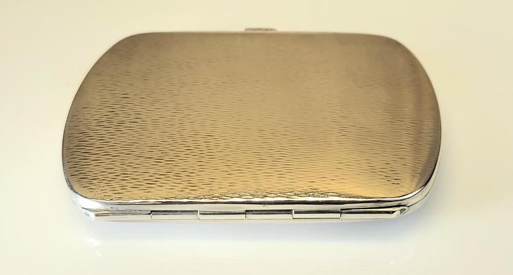 Xmas 1926 German Deco Shagreen Textured .800 Solid Silver Case nearly pristine
