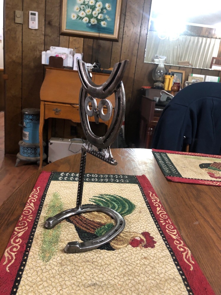 Handmade Horseshoe Owl