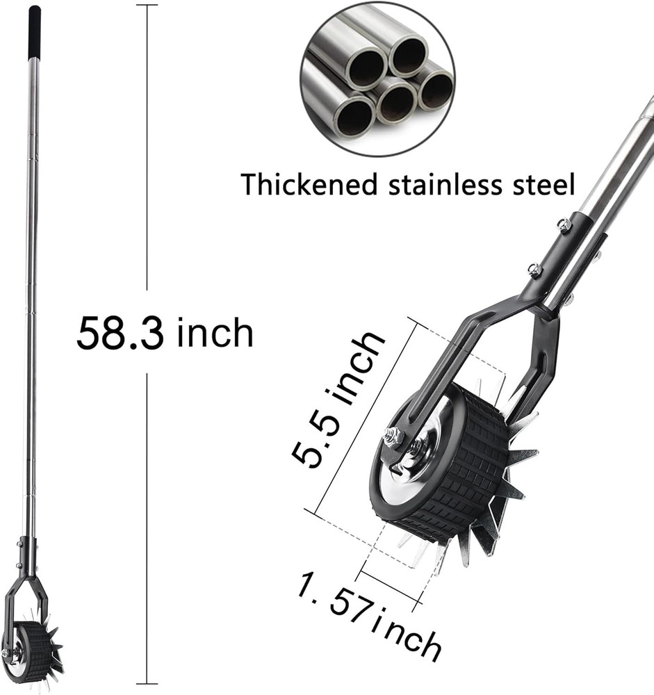 Self-Sharpening Grass Edge Trimmer with Strong 3-Section Handle - 58.3 Inches