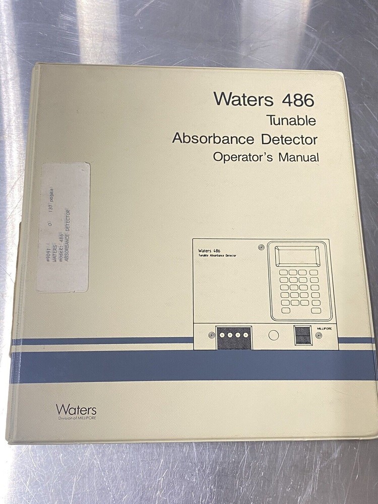 Waters 486 Tunable Absorbance Detector- Users Guide / Instruction Book / Manuals