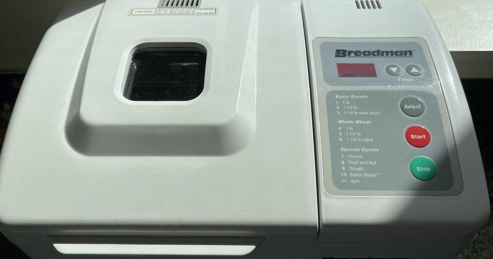 Breadman Trillium TR-500 Automatic Bread Maker Machine White Pan & Paddle Japan