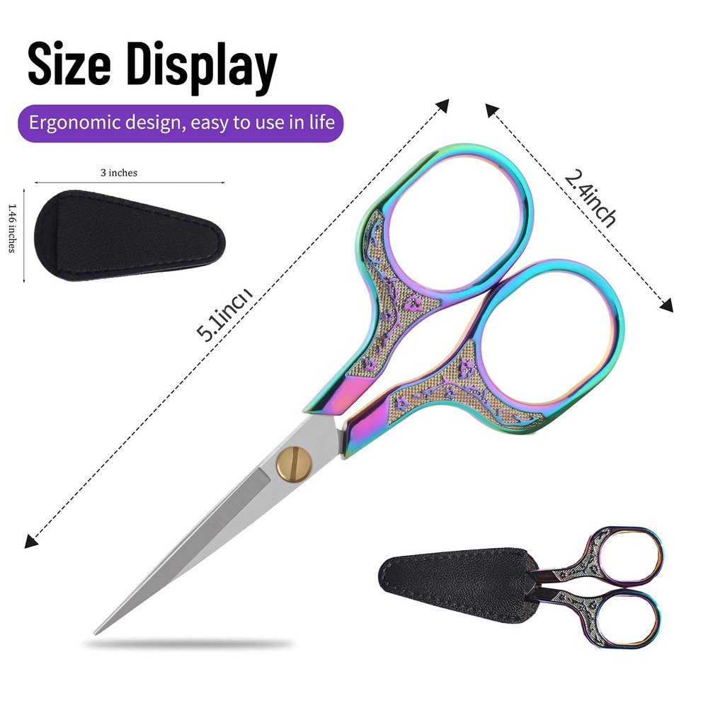 Small sharp scissors-5 Inch Precision Scissors-2 pack,razor Sharp Blade Shear...