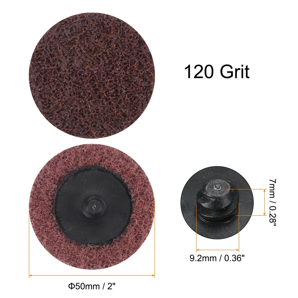 25pcs 2" 120 Grit Quick Change R-Type Sanding Discs Nylon Red