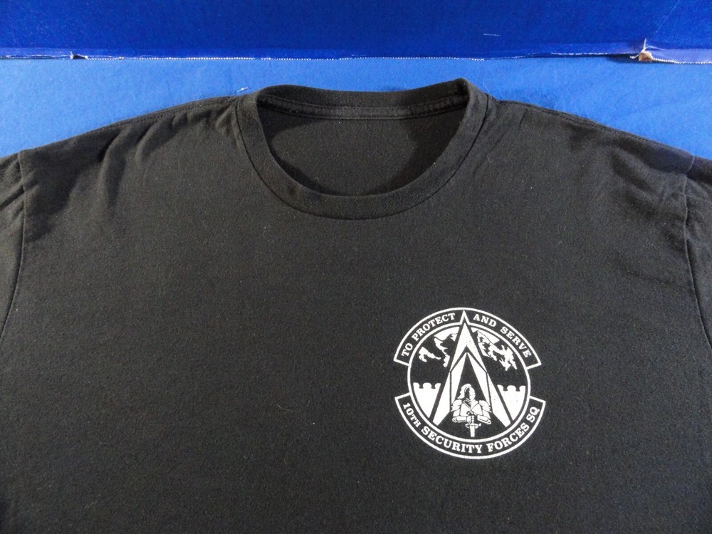 DISCONTINUED 10TH SECURITY FORCES SQUADRON USAF AIR FORCE UNIT SHIRT MEDIUM