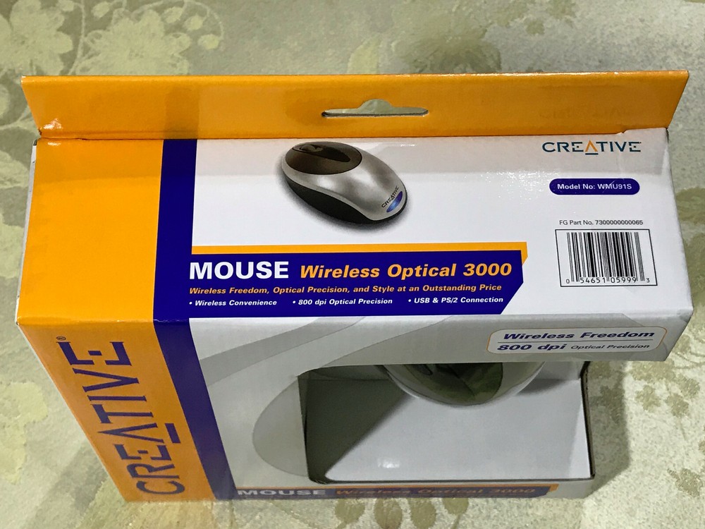 Creative Wireless Freedom Optical Mouse 3000 WMU91S 800dpi USB & PS/2 Connection