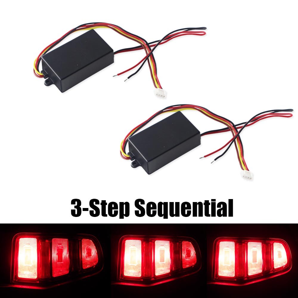 For Universal Car Turn Signal Light 3 Step Sequential Chase Flash Module Boxes