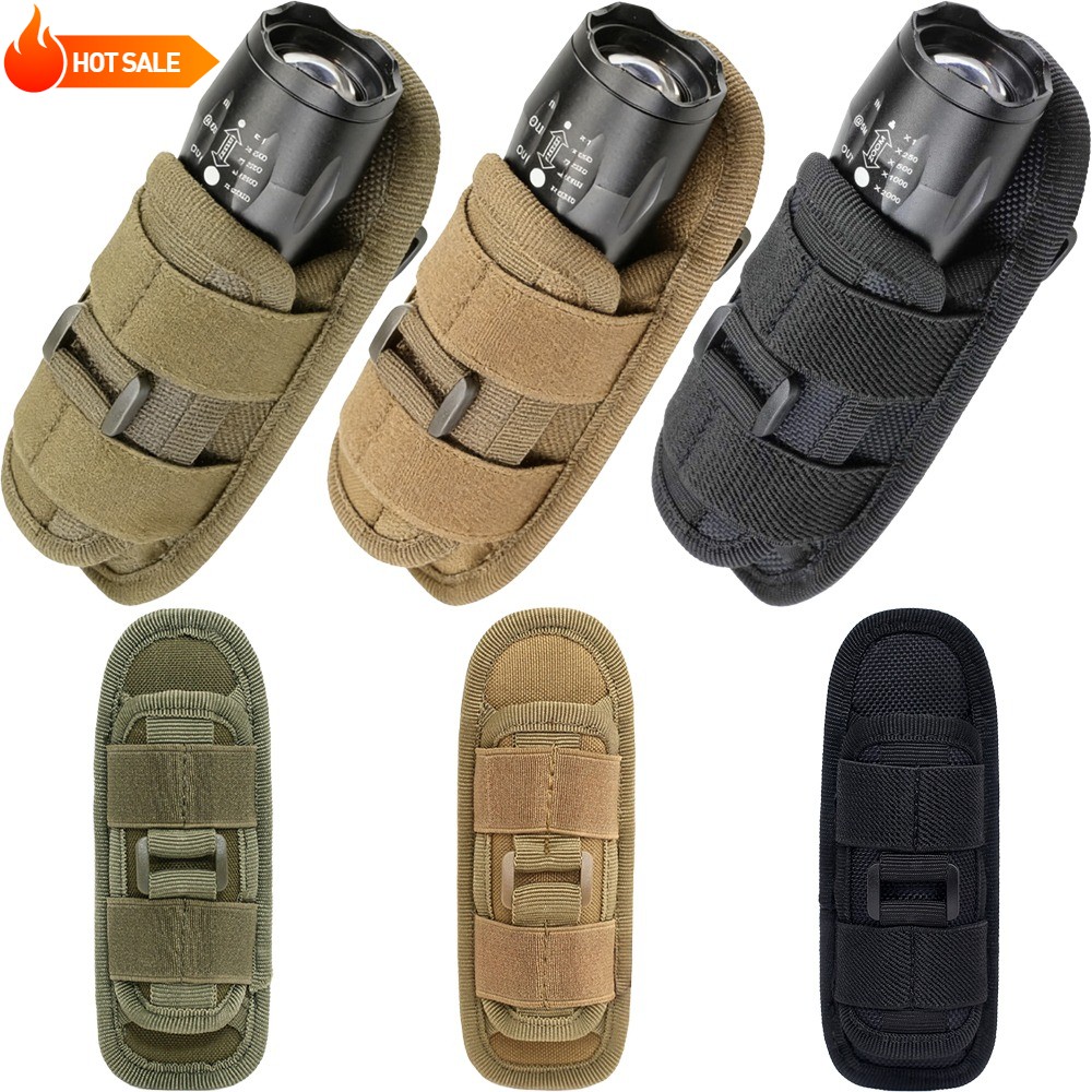360° Rotatable Green Tactical Flashlight Holster Stretchable Clip Holder Pouches