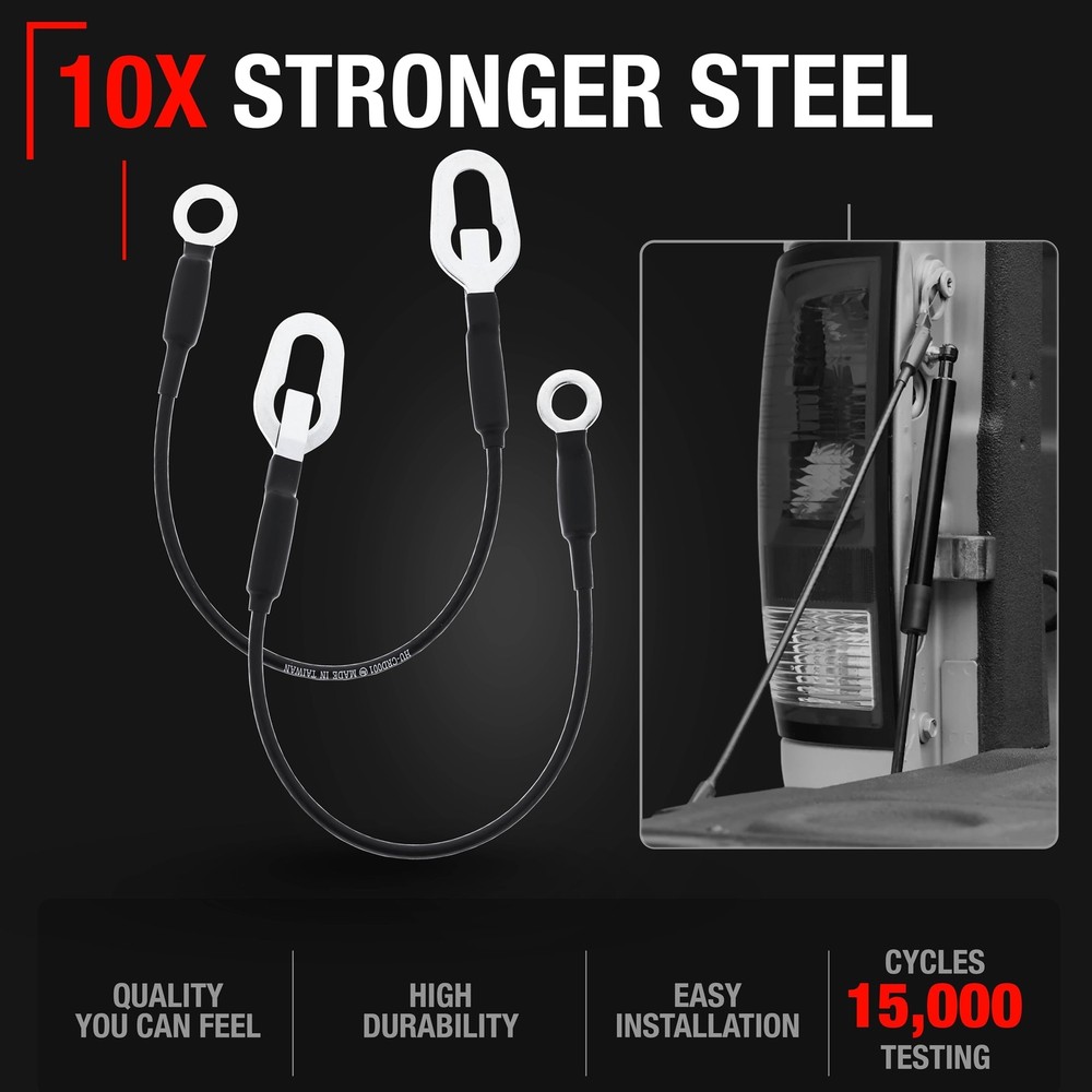 T1A Tailgate Support Cable Strap Set, Rear Left & Right - Compatible with 199...