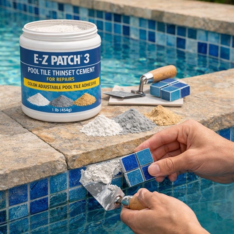 E-Z Patch 3 Pool Tile Thinset Cement for Repairs - Color Adjustable Pool Tile Ad