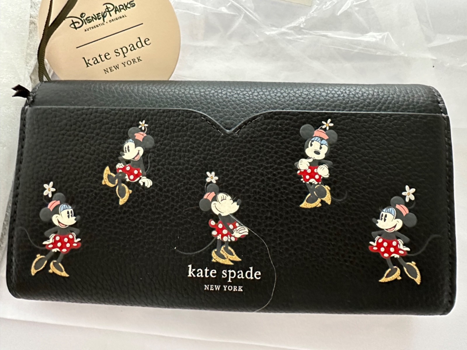 DISNEY KATE SPADE MINNIE CLUTCH BUCKLE WALLET PARK EXCL. NWT