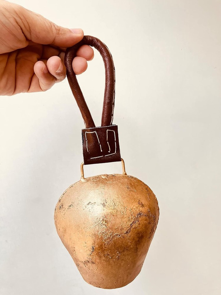 5in Rustic Decorative Cowbell Leather Strap