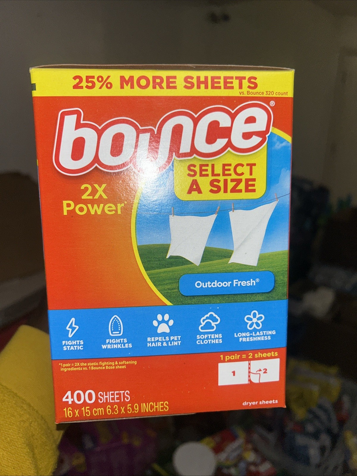 Bounce Select a Size Fabric Softener Dryer Sheets, Outdoor Fresh, 400-counts