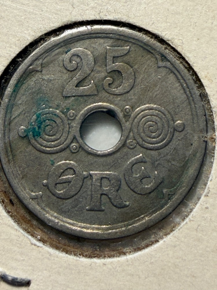 1924 Denmark 25 Øre coin