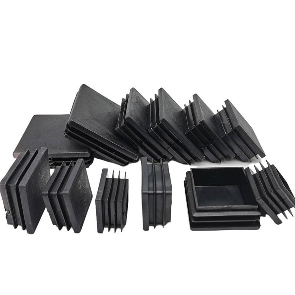 Rectangle,Square Plastic Blanking End Cap Pipe Tube Insert Plug Bung White,Black