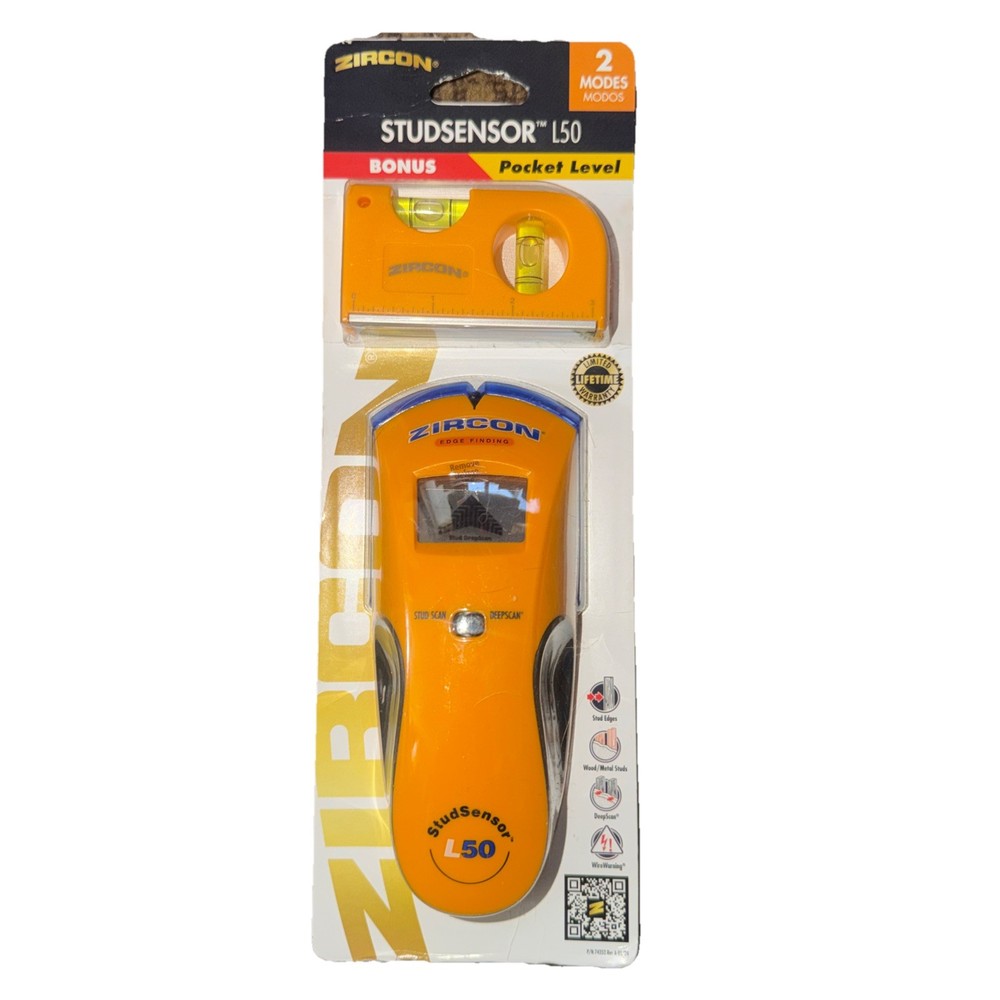 Zircon StudSensor L50 Edge Finding Electronic Stud Finder Sensor w/Pocket Level