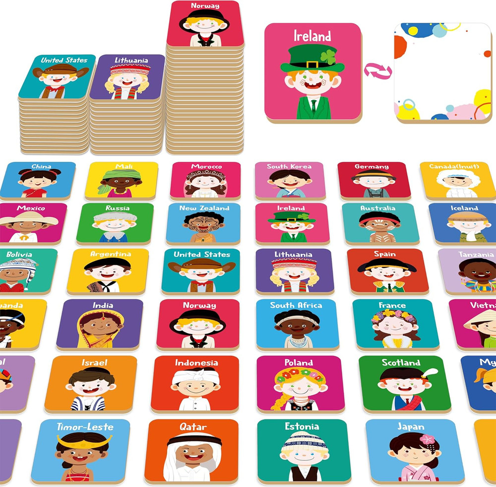 72 PCS Memory Matching Game, 36 Pairs Difference Face Memory Cards Never Forget