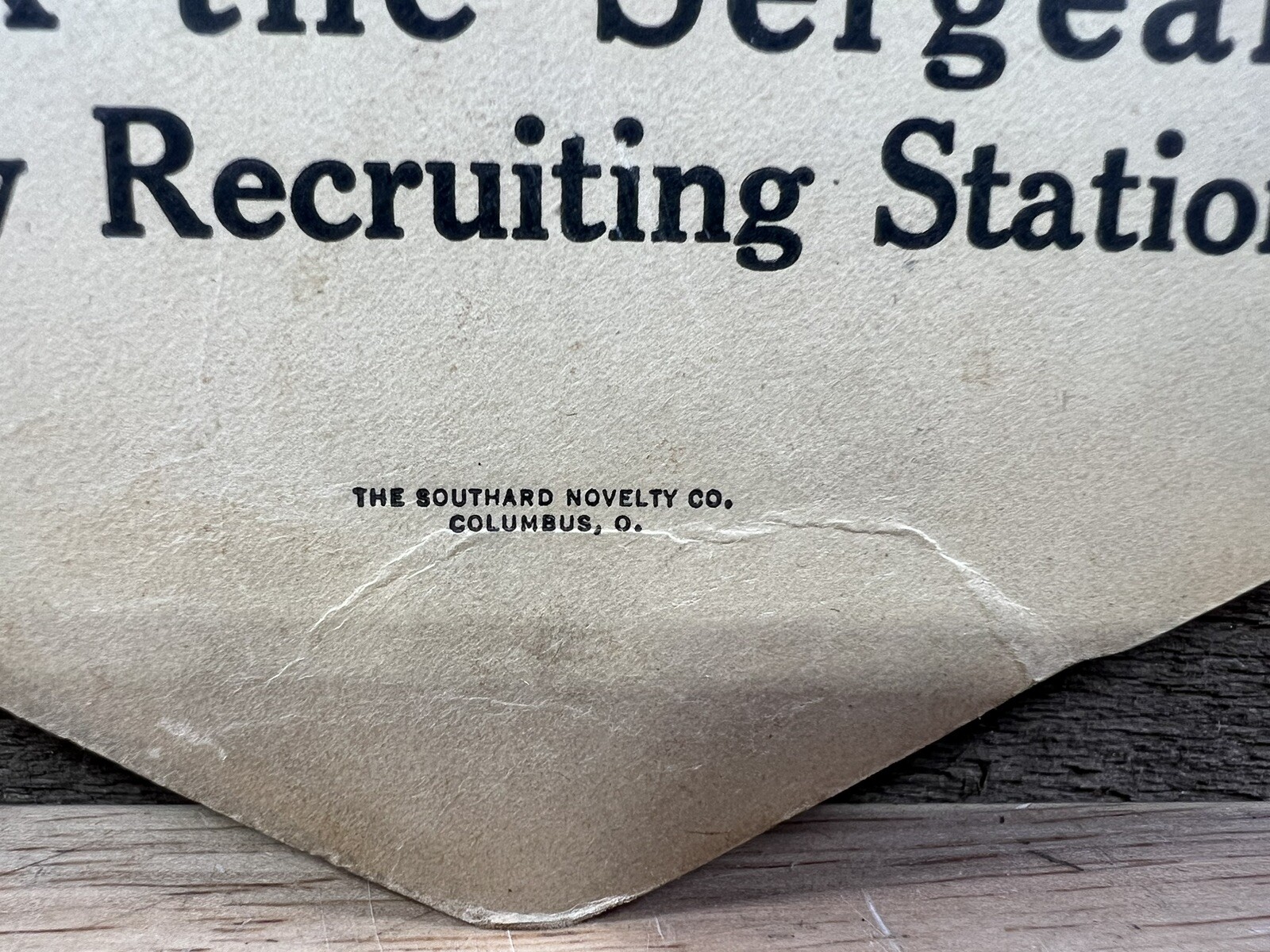 Vintage U.S. Army Bonus Enlistment Cardboard Advertising Fan