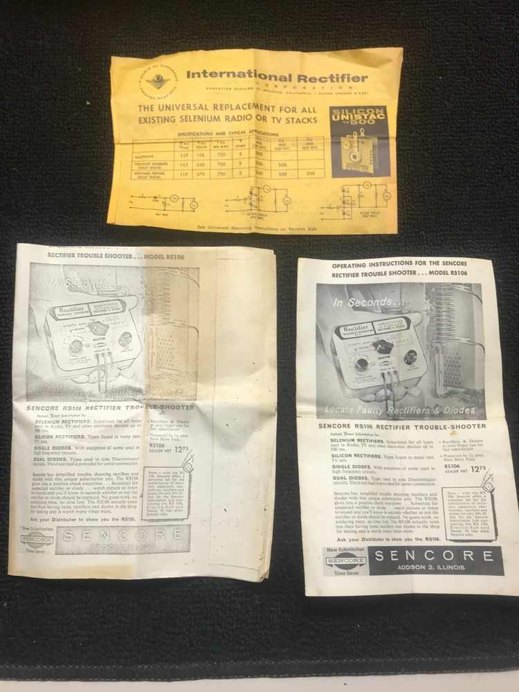 Sencore Model RS-106 Rectifier Troubleshooter