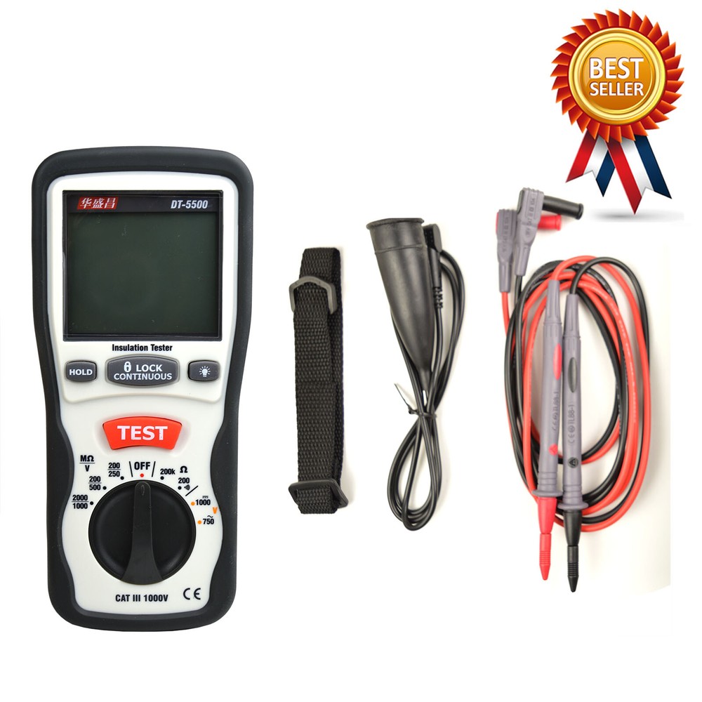 CEM DT-5500 Insulation Testers Large Dual Display with Backlight