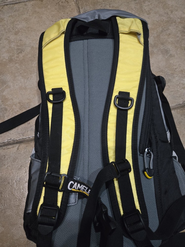 CAMELBAK Fourteener Backpack Yellow Grey Hydration Pack Hiking 3L Bladder EUC
