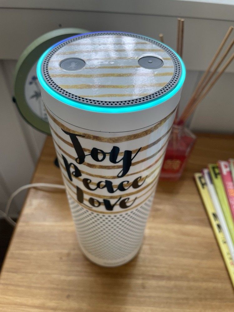 Amazon Echo Alexa White and Gold Bluetooth Smart Speaker