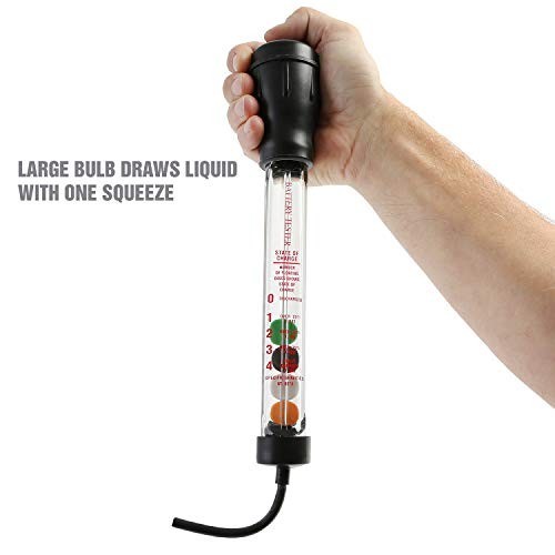 Battery Hydrometer Tester - 16.25" Floating Disc, Accurate Specific Gravity, Eas