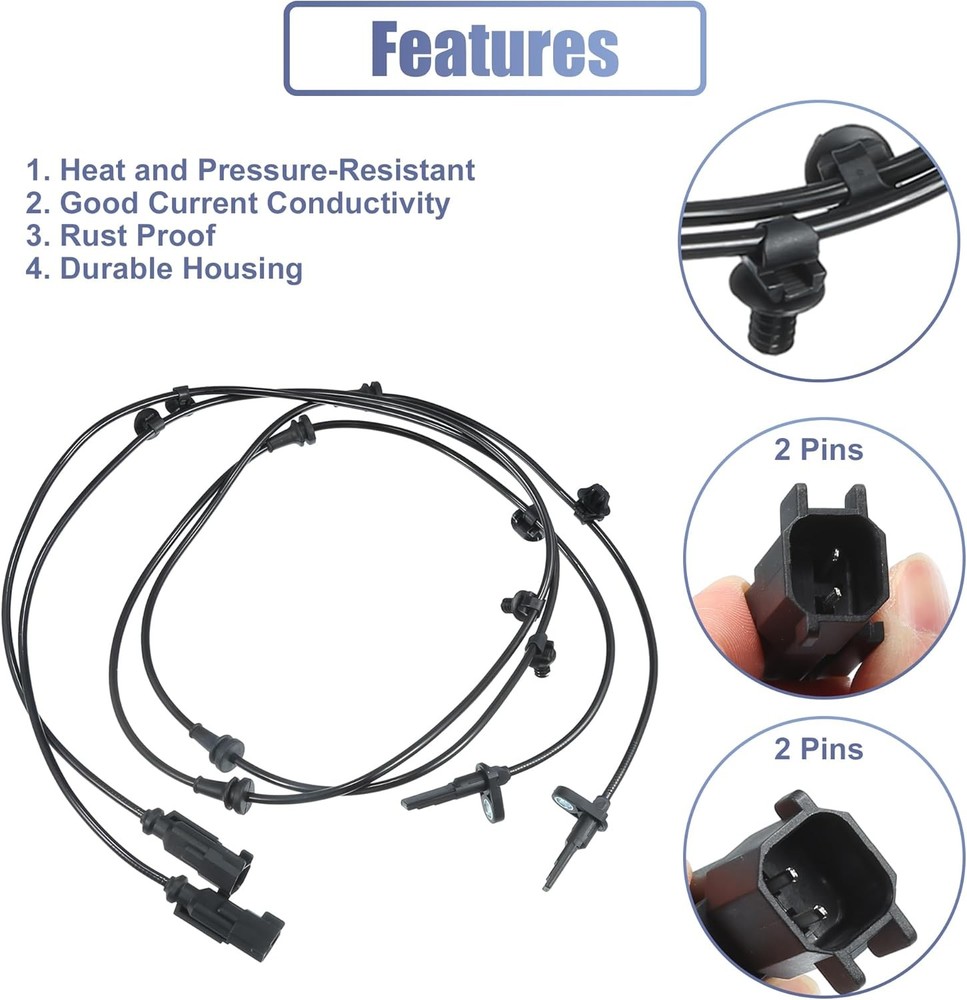 2pcs ABS Front Left Right ABS Sensor For Ford Explorer/Taurus/Flex 2013-2019