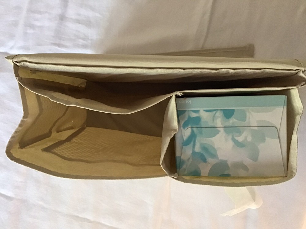 Washable Canvas Bed Pockets Bedside Couch Chair Storage Organizer EUC