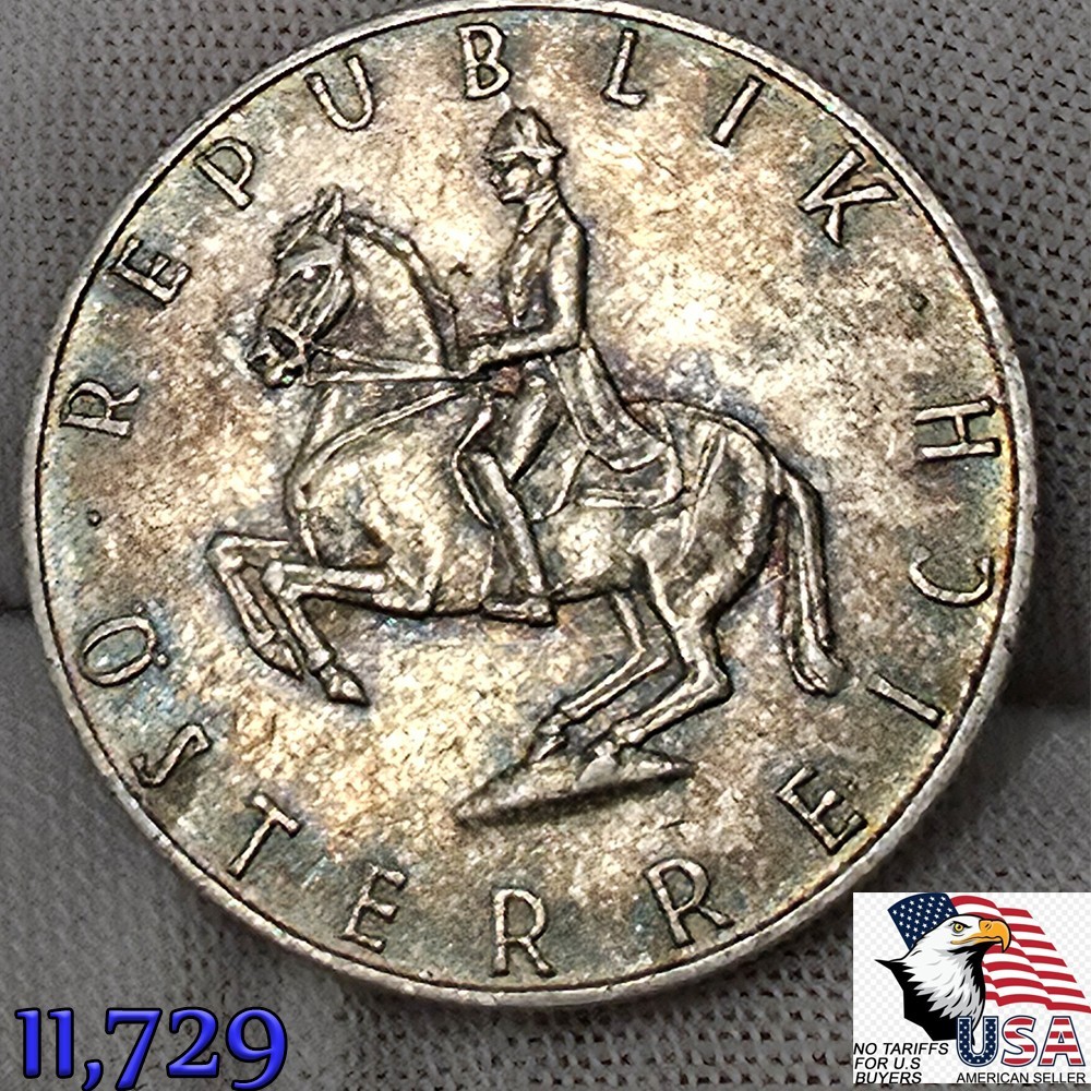 1961 AUSTRIA Silver 5 SCHILLING 5S