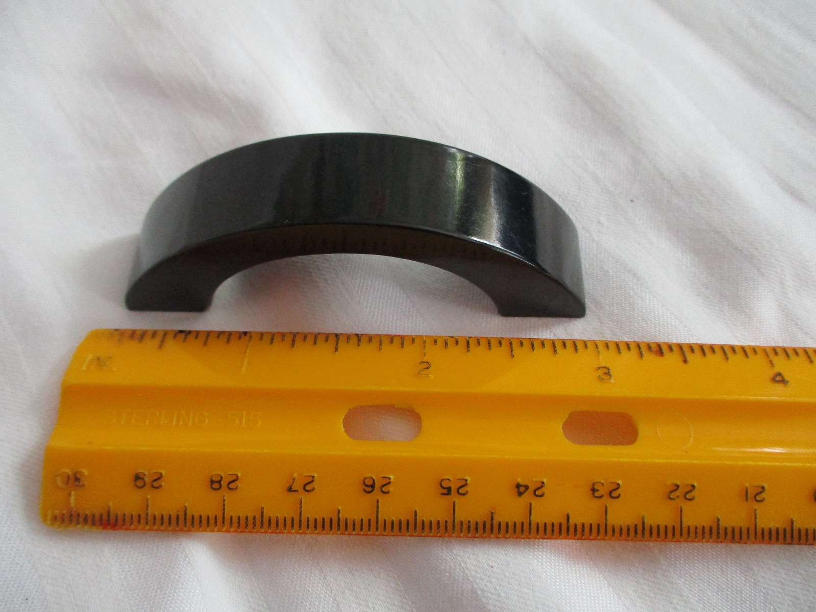 Vintage Set of 4 Black Bakelite Drawer Pulls Door Handles- 3" Long - No screws