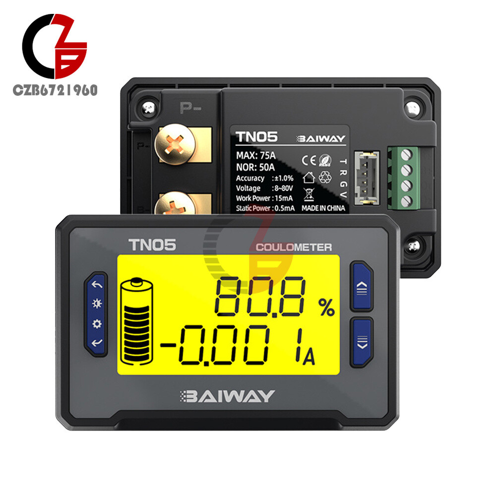 DC Voltage Current Power Meter Battery Power Indicator Built-in Sampler DC 8~80V