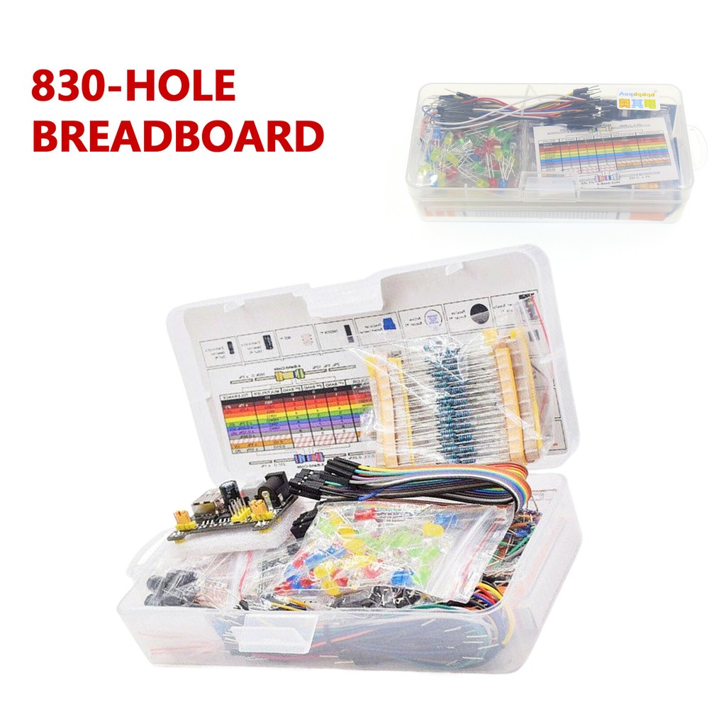 Electronics Component Basic Kit with 830 tie-points Breadboard Resist for UNO R3