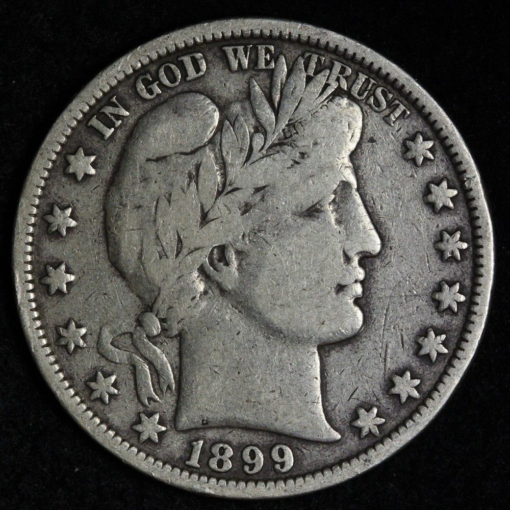 1899 Barber Silver Half Dollar VF E330 VIWEM