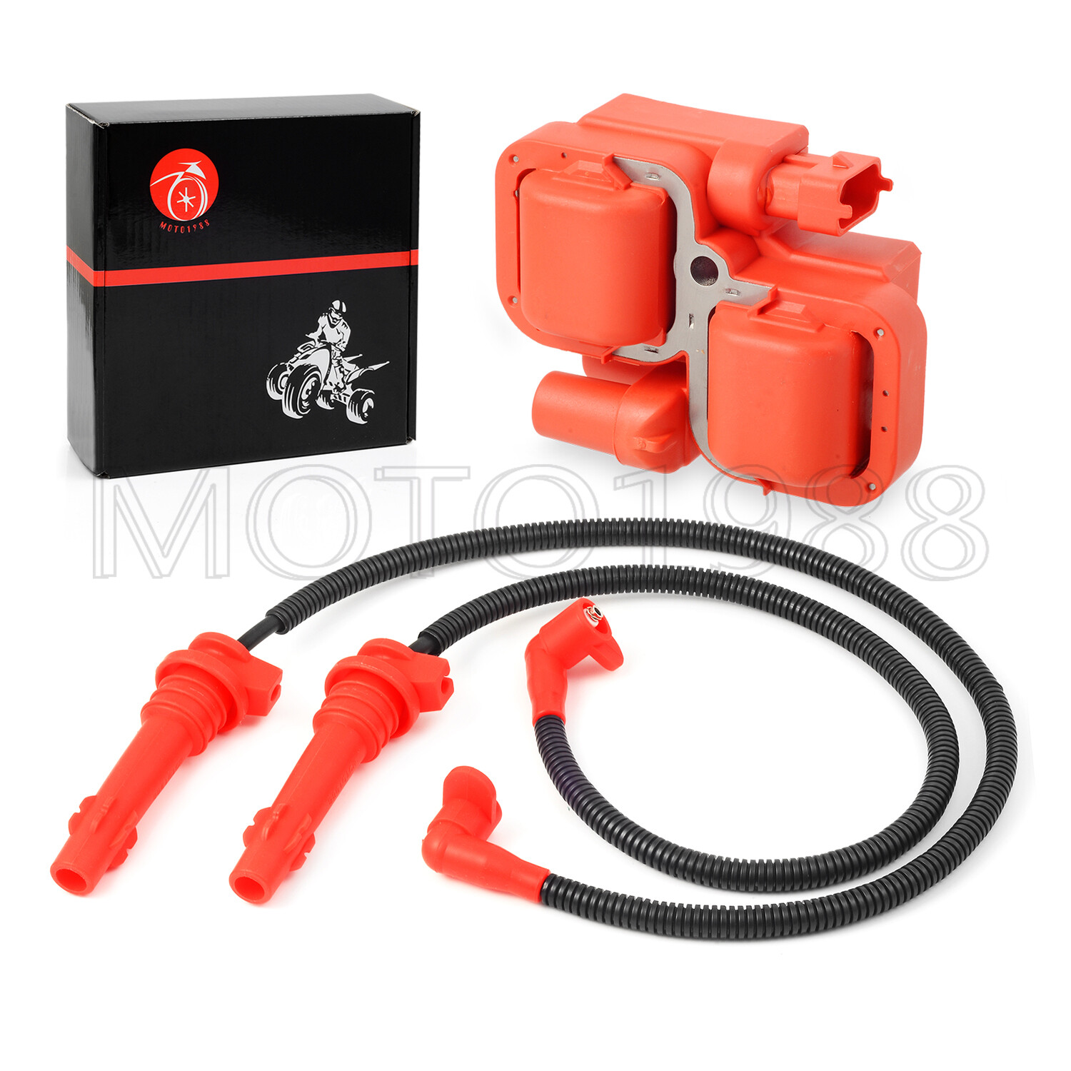 PLS Ignition coil & Spark plug Wire Cap for Polaris RZR XP 4 900 2011 2012 2013