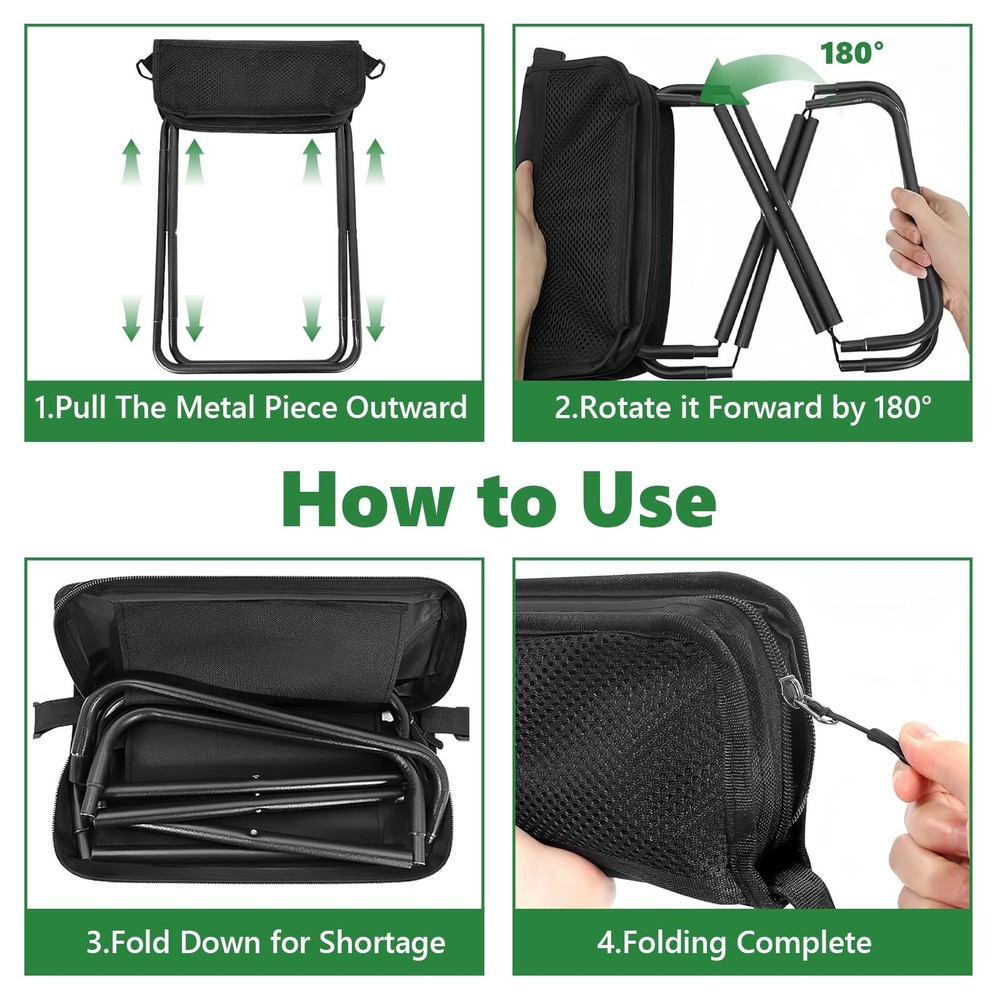 Folding Camping Stool - Lightweight Portable Collapsible Stool Compact Foldab...