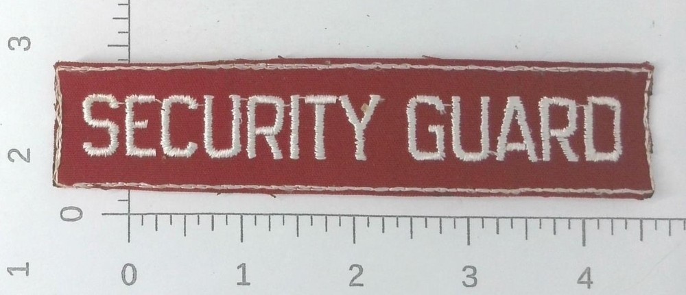 Vintage Red & White Security Guard Patch