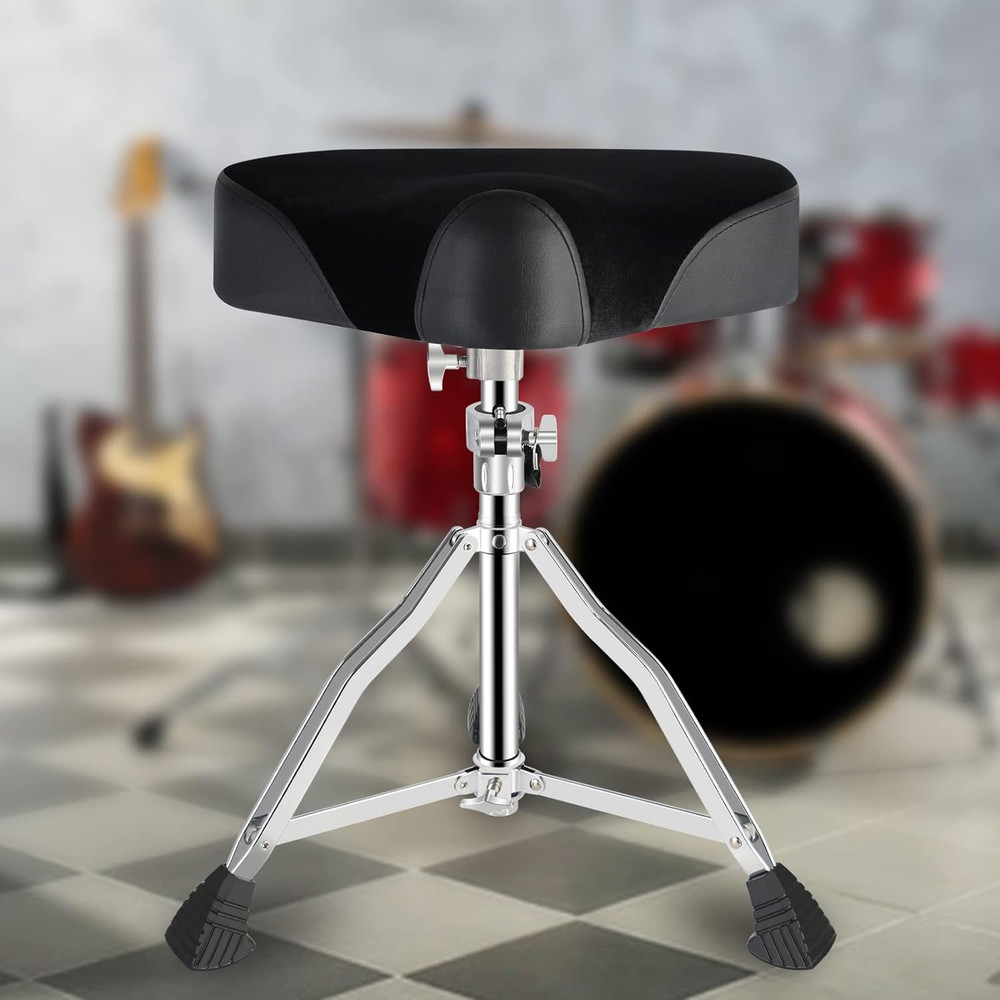 Drum Throne Drum Seat Height Adjustable,Padded Drum Stools Motorcycle Style Drum