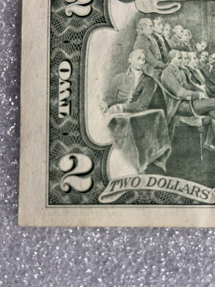 1995 Us $2 Dollar Error Note Ink Bleeds , Miscut Excellent Condition ￼