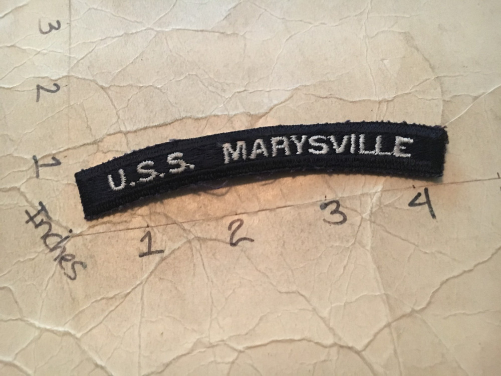 US NAVY SHOULDER STRIP TAB rocker Patch USS Marysville