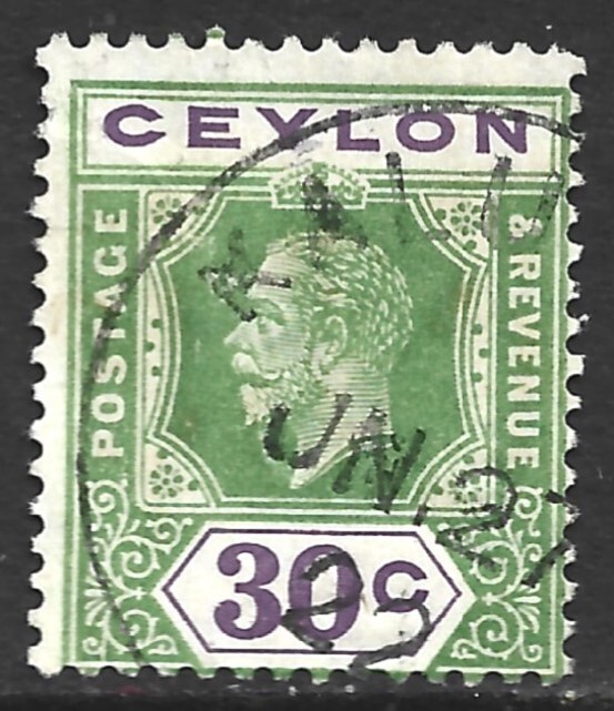 Ceylon, Scott #239, 30c King George V, Used
