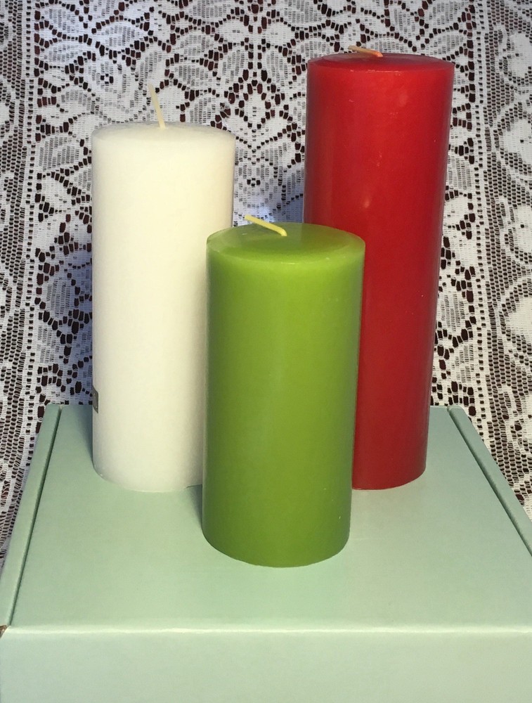 PartyLite MINI PILLAR GARDEN SET Christmas  ICED SNOWBERRIES 2x4 2x5 2x6