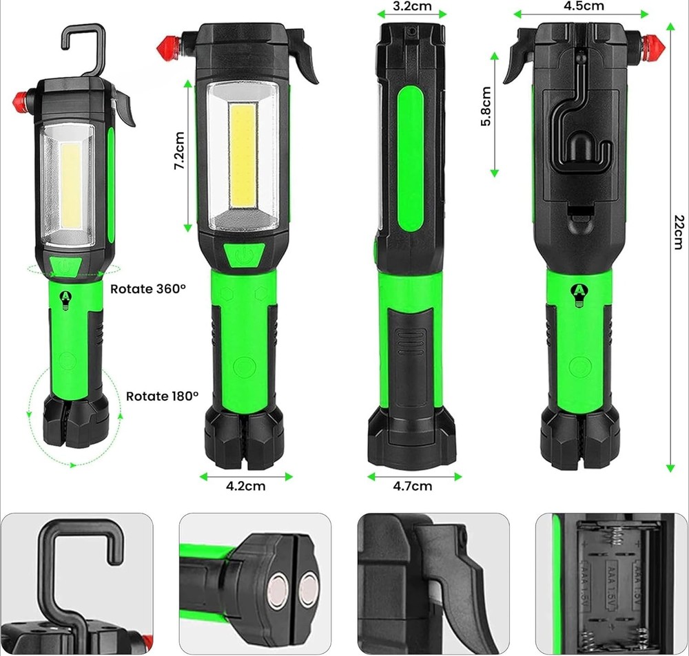 9-in-1 Emergency Car Tool Kit (Includes LED Flashlight) (Batteries Included)