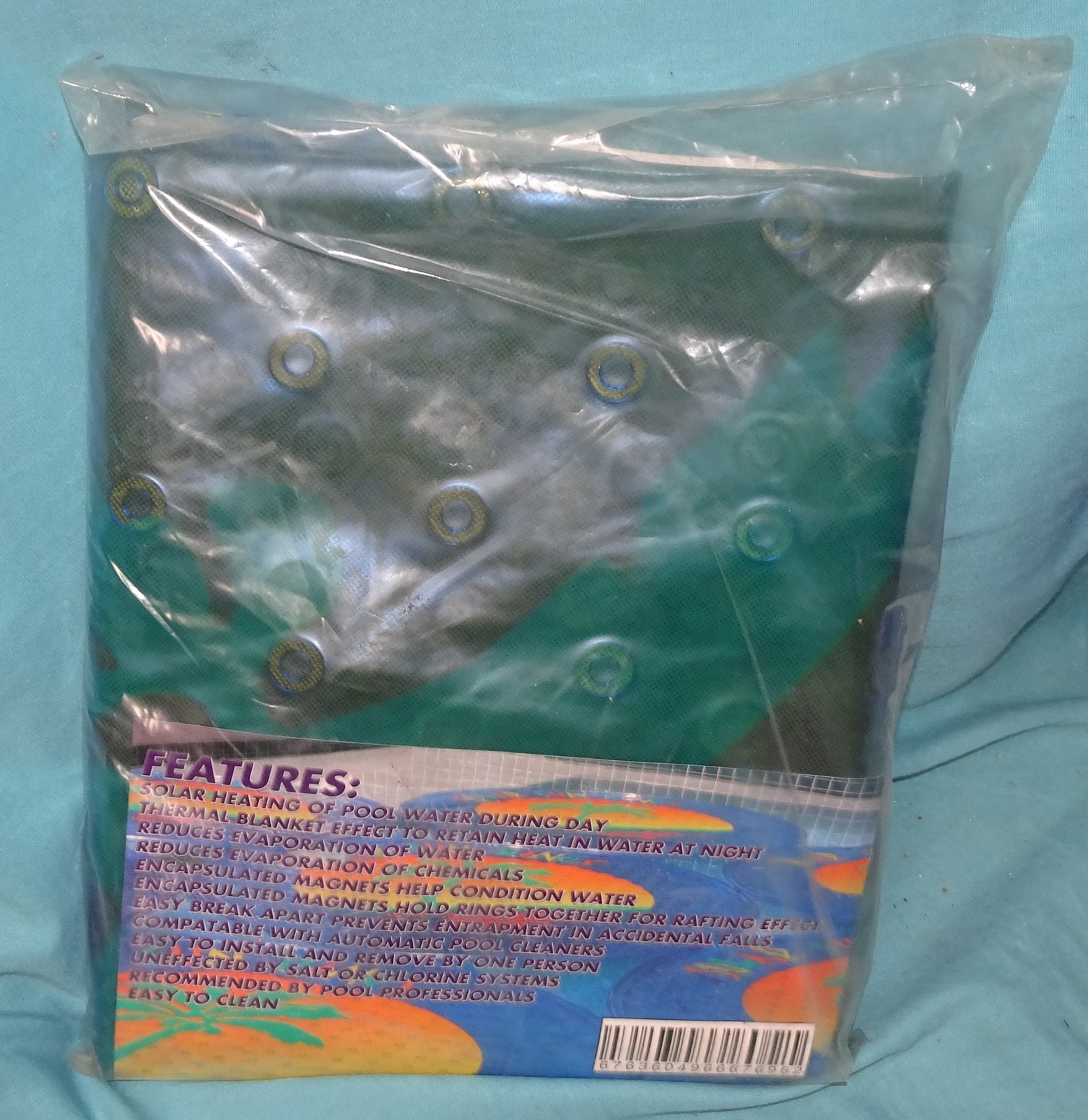 NEW IN PACKAGE Solar Sun Rings with Palm Tree Design – 1 Round Solar Pool Cover