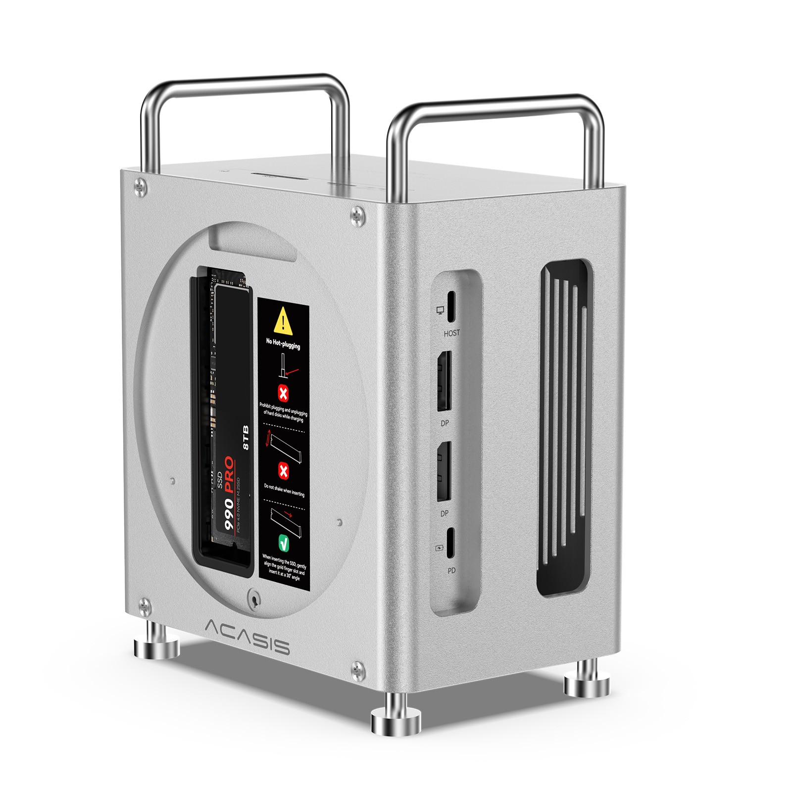 ACASIS 8-in-1 40Gbps Mac mini M4 Workstation NVMe SSD Enclosure Dual DP 4K@60Hz