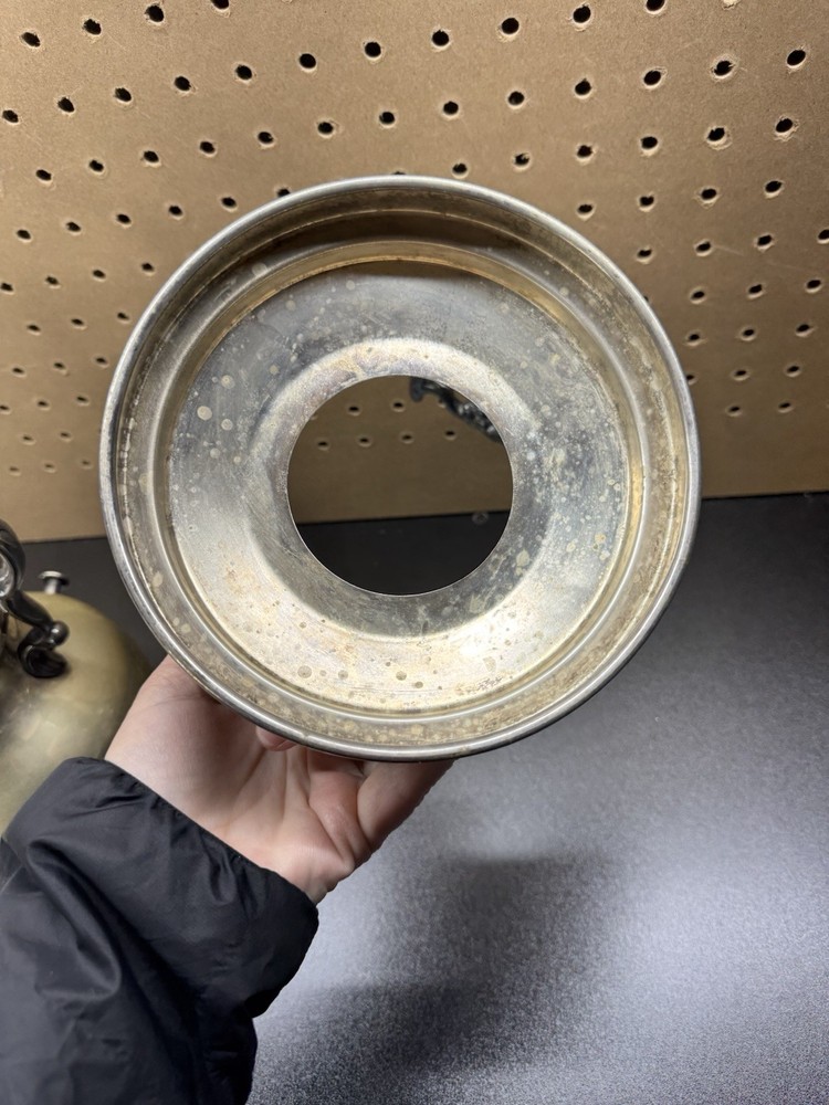 Victorian Silverplate Tilting Tea Pot Kettle With Stand Silver On Copper Hinge