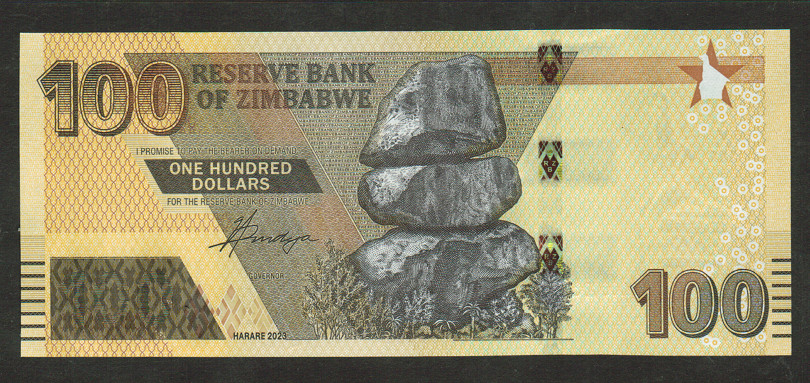 ZIMBABWE BANKNOTE 100 DOLLARS 2023 UNC