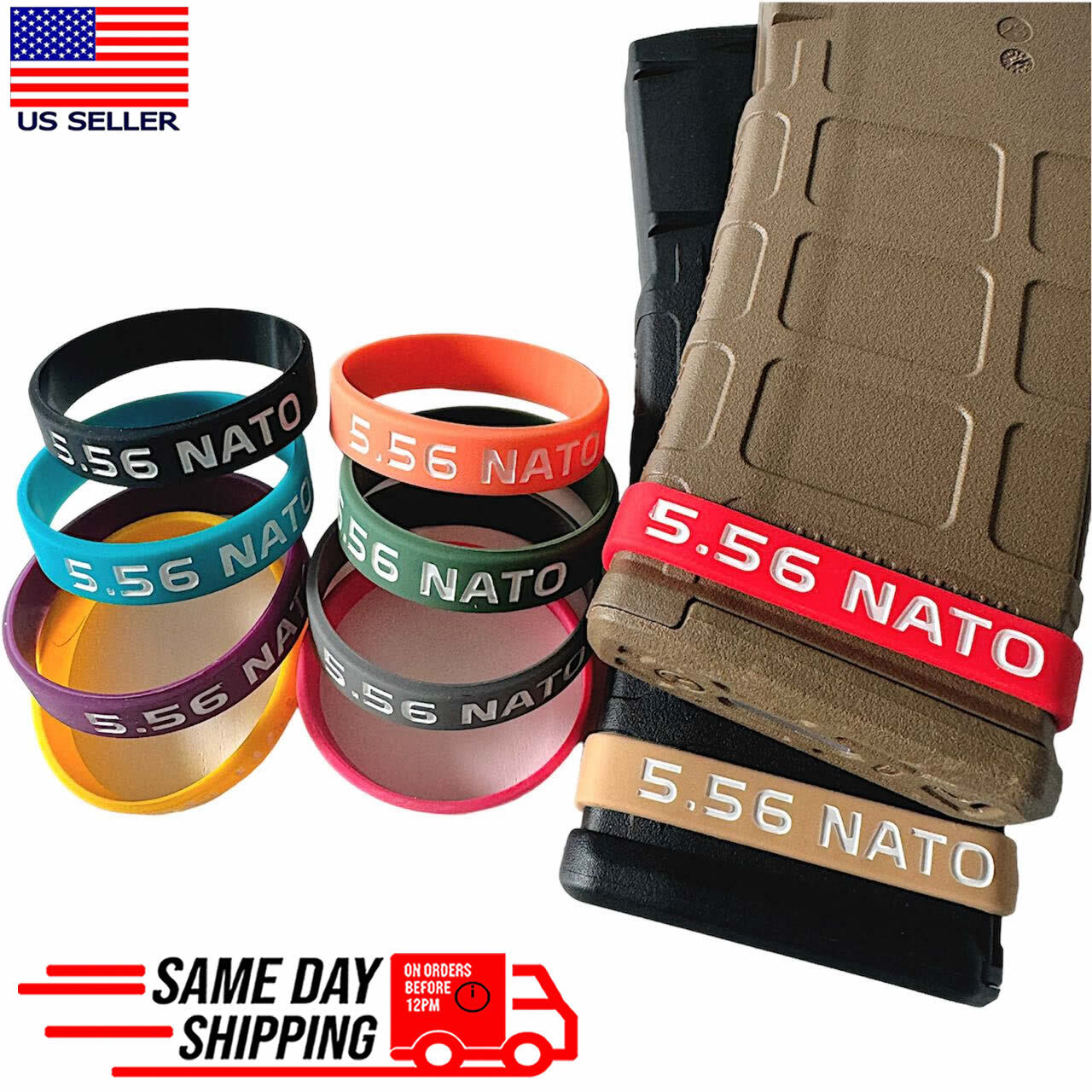 5.56 NATO Magazine ID Marking Bands / 556 NATO Upper Receiver Mag Silicone Bands