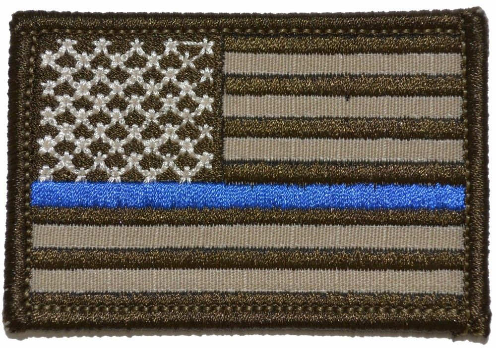 Thin Blue Line US Flag - 2x3 Hat Patch