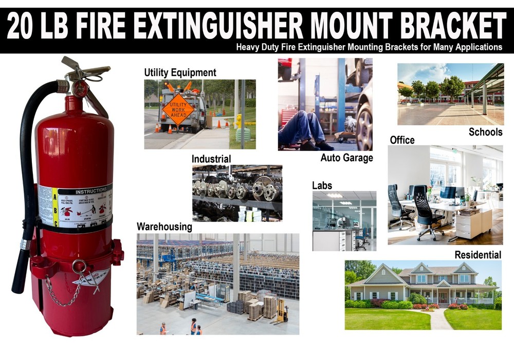 20 LB Fire Extinguisher Bracket Universal for AMEREX 810 RED